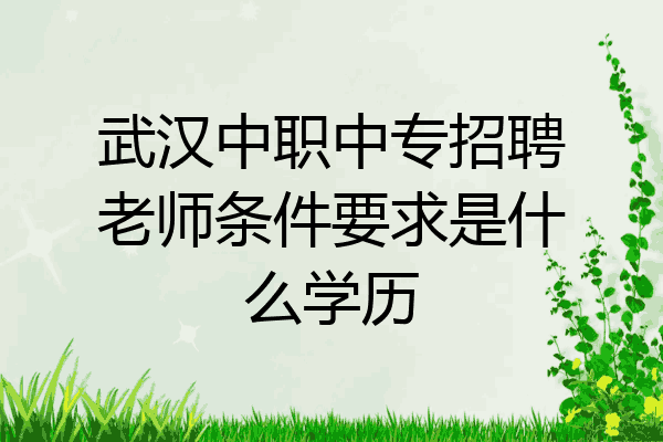 武汉中职中专招聘老师条件要求是什么学历