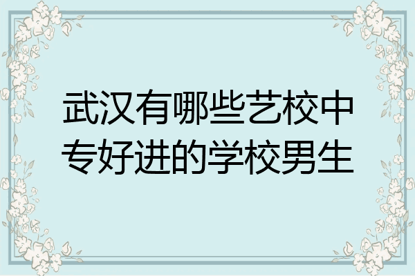 武汉有哪些艺校中专好进的学校男生