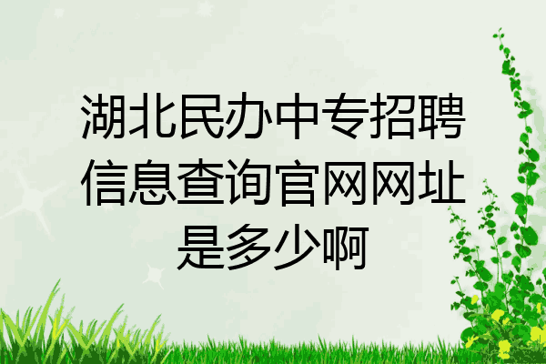 湖北民办中专招聘信息查询官网网址是多少啊