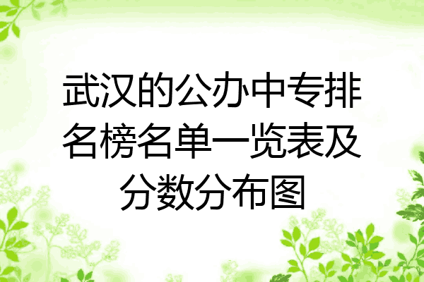 武汉的公办中专排名榜名单一览表及分数分布图