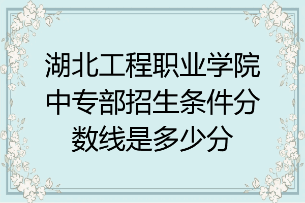 湖北工程职业学院中专部招生条件分数线是多少分