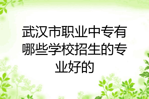 武汉市职业中专有哪些学校招生的专业好的