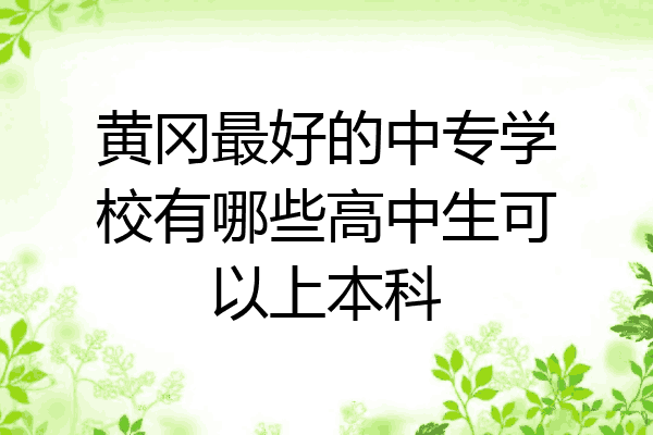 黄冈最好的中专学校有哪些高中生可以上本科