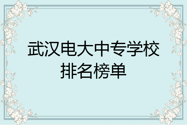 武汉电大中专学校排名榜单