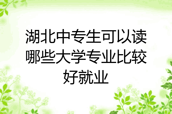 湖北中专生可以读哪些大学专业比较好就业