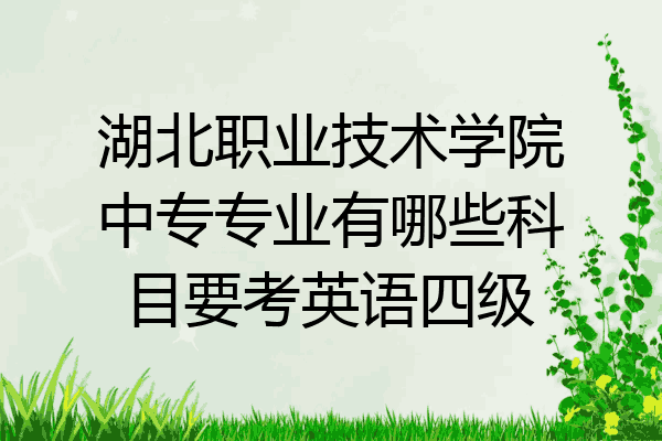 湖北职业技术学院中专专业有哪些科目要考英语四级
