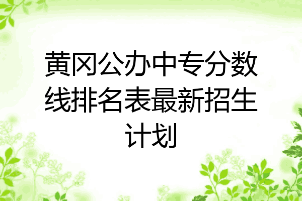 黄冈公办中专分数线排名表最新招生计划