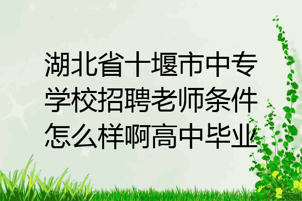 湖北省十堰市中专学校招聘老师条件怎么样啊高中毕业