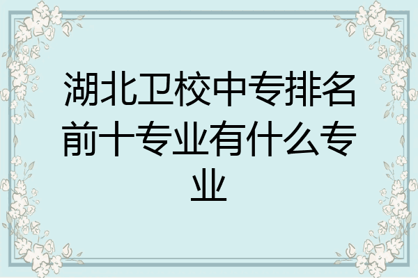 湖北卫校中专排名前十专业有什么专业