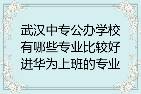武汉中专公办学校有哪些专业比较好进华为上班的专业