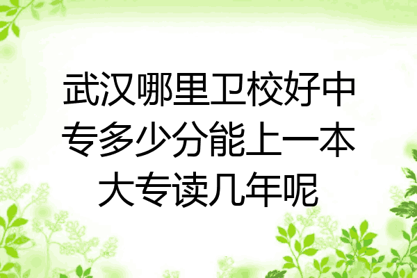武汉哪里卫校好中专多少分能上一本大专读几年呢