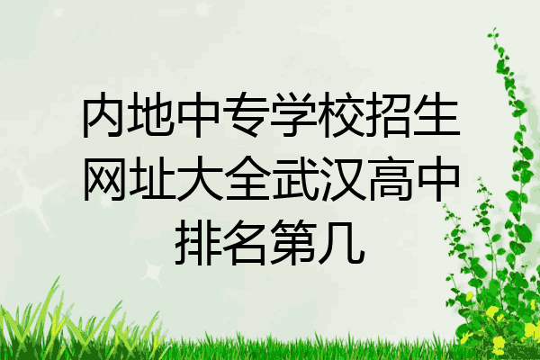内地中专学校招生网址大全武汉高中排名第几