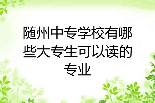随州中专学校有哪些大专生可以读的专业