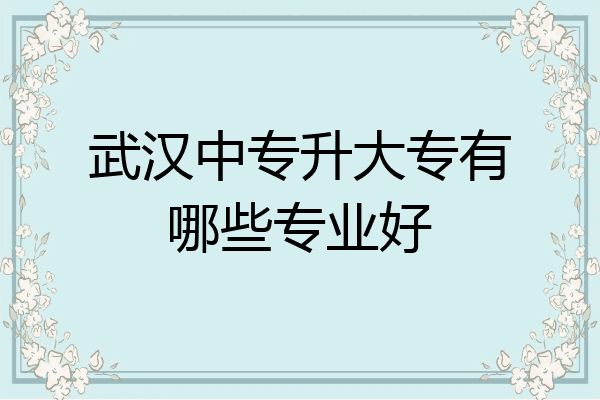 武汉中专升大专有哪些专业好