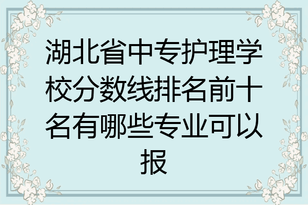 湖北省中专护理学校分数线排名前十名有哪些专业可以报