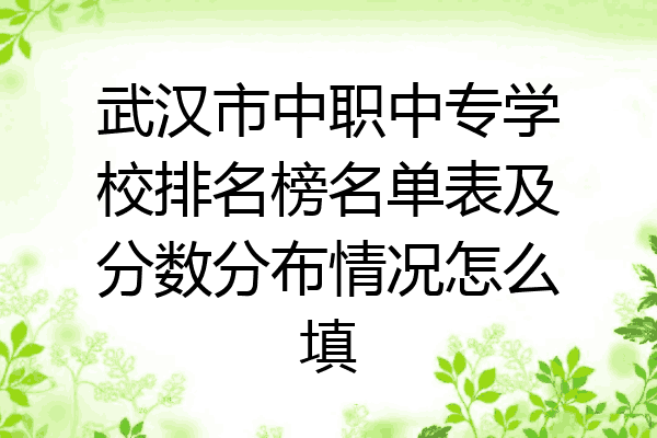 武汉市中职中专学校排名榜名单表及分数分布情况怎么填