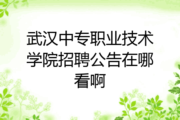 武汉中专职业技术学院招聘公告在哪看啊