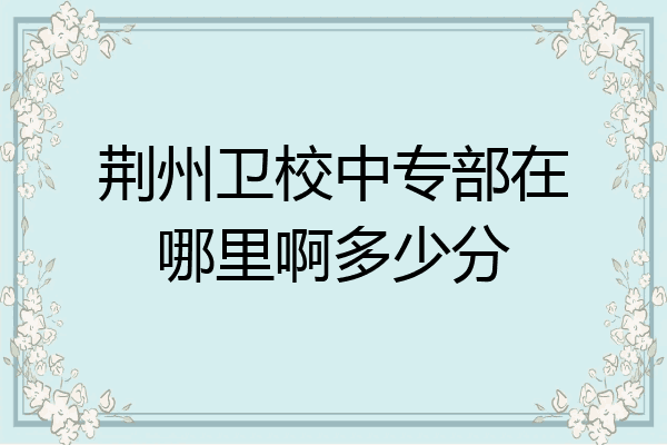 荆州卫校中专部在哪里啊多少分