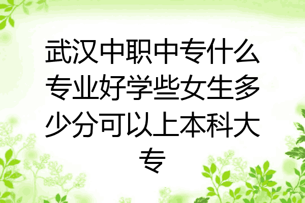 武汉中职中专什么专业好学些女生多少分可以上本科大专