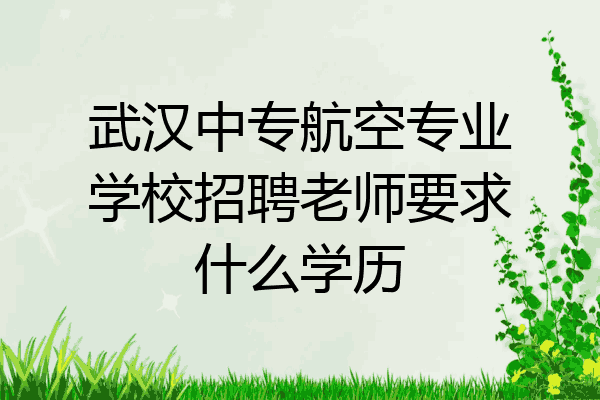 武汉中专航空专业学校招聘老师要求什么学历