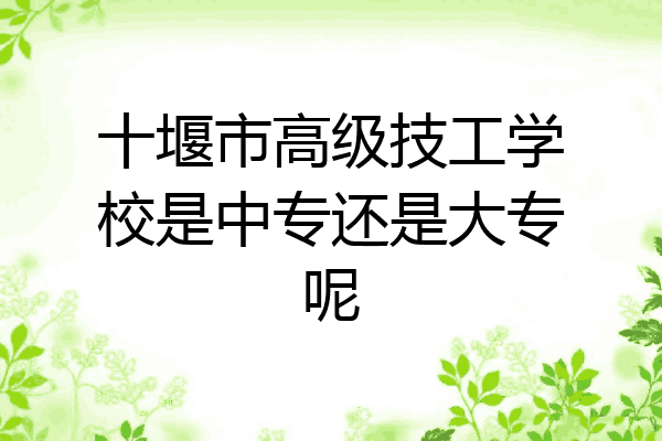十堰市高级技工学校是中专还是大专呢