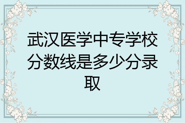 武汉医学中专学校分数线是多少分录取