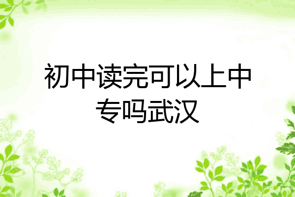 初中读完可以上中专吗武汉