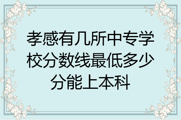孝感有几所中专学校分数线最低多少分能上本科