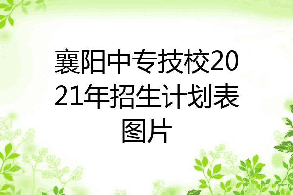 襄阳中专技校2021年招生计划表图片