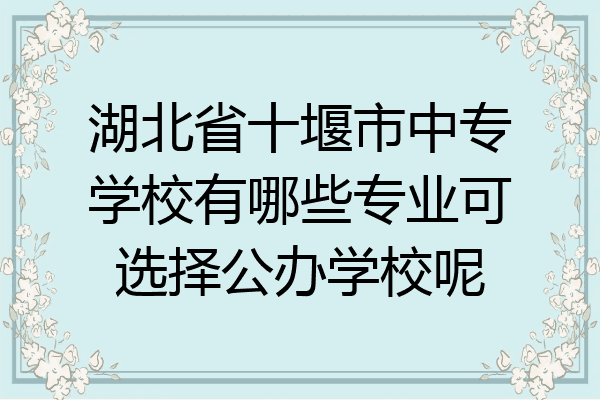 湖北省十堰市中专学校有哪些专业可选择公办学校呢