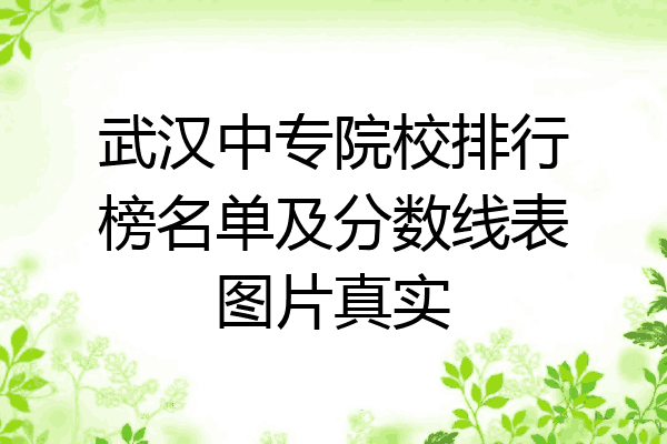 武汉中专院校排行榜名单及分数线表图片真实