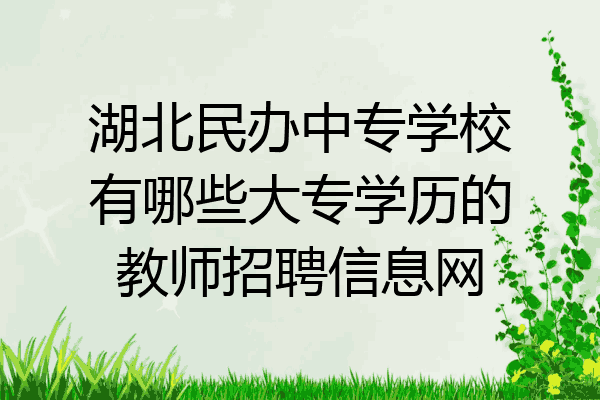 湖北民办中专学校有哪些大专学历的教师招聘信息网