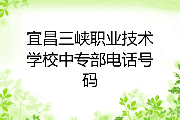 宜昌三峡职业技术学校中专部电话号码