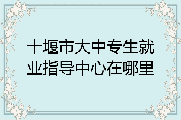 十堰市大中专生就业指导中心在哪里