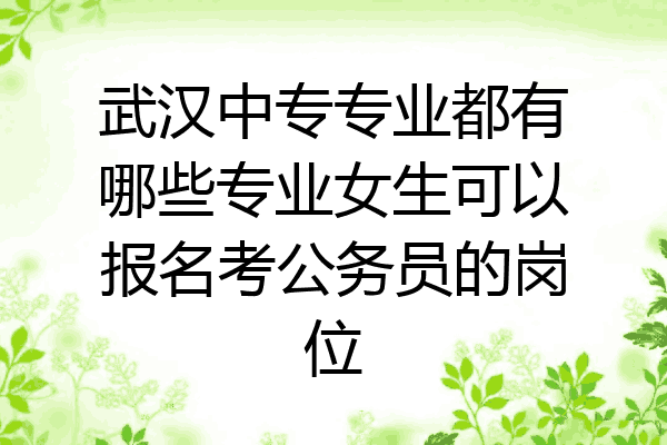 武汉中专专业都有哪些专业女生可以报名考公务员的岗位