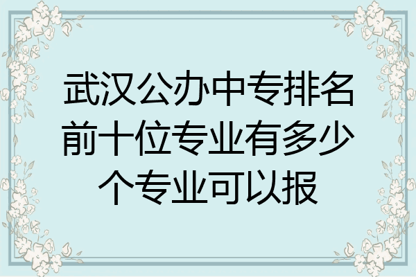 武汉公办中专排名前十位专业有多少个专业可以报