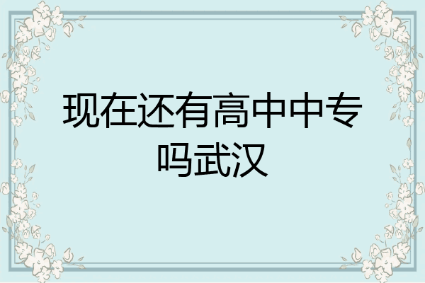 现在还有高中中专吗武汉