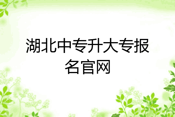 湖北中专升大专报名官网