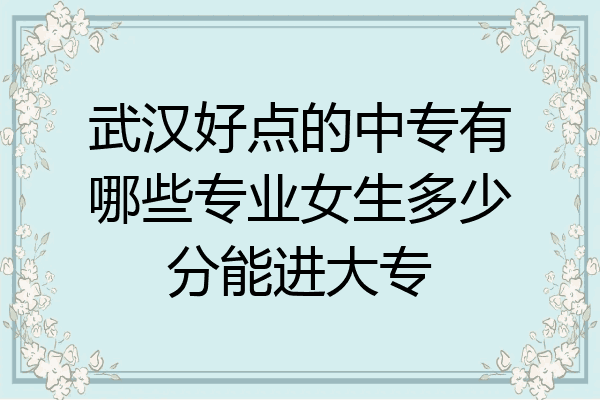 武汉好点的中专有哪些专业女生多少分能进大专