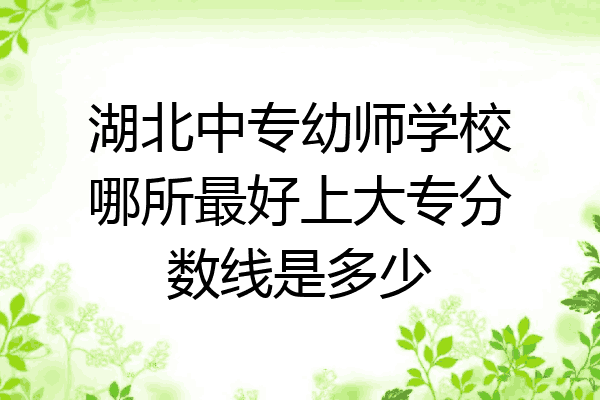 湖北中专幼师学校哪所最好上大专分数线是多少