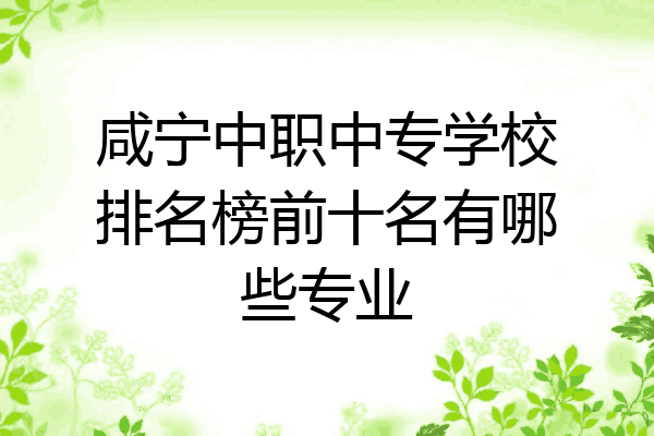 咸宁中职中专学校排名榜前十名有哪些专业