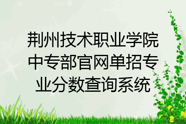 荆州技术职业学院中专部官网单招专业分数查询系统