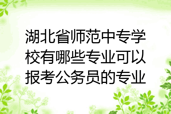 湖北省师范中专学校有哪些专业可以报考公务员的专业