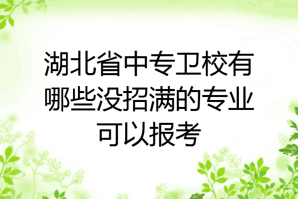 湖北省中专卫校有哪些没招满的专业可以报考