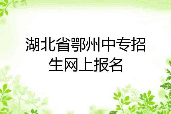 湖北省鄂州中专招生网上报名