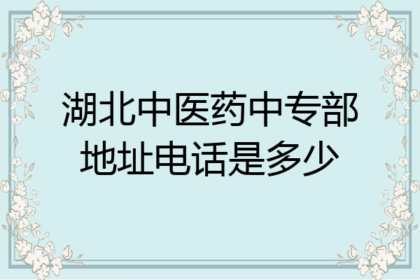 湖北中医药中专部地址电话是多少