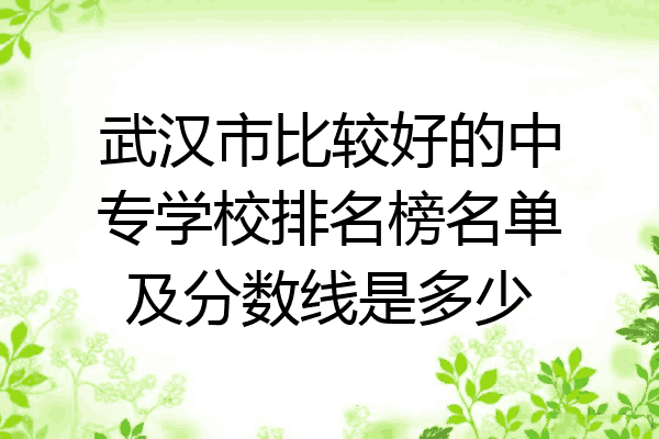 武汉市比较好的中专学校排名榜名单及分数线是多少
