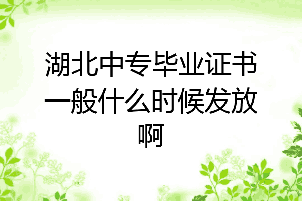 湖北中专毕业证书一般什么时候发放啊