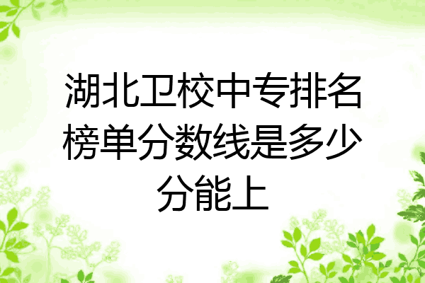 湖北卫校中专排名榜单分数线是多少分能上