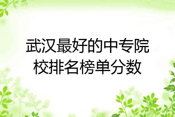 武汉最好的中专院校排名榜单分数